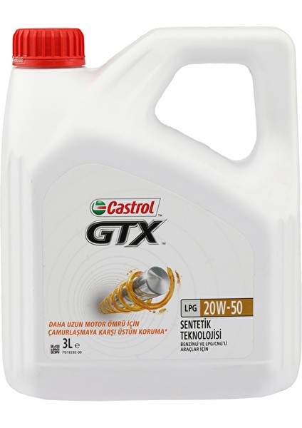 Castrol GTX 20W-50 Motor Yağı 3 Litre (3430154) - Orijinal Ürün Görseli | Petrogen Otomotiv