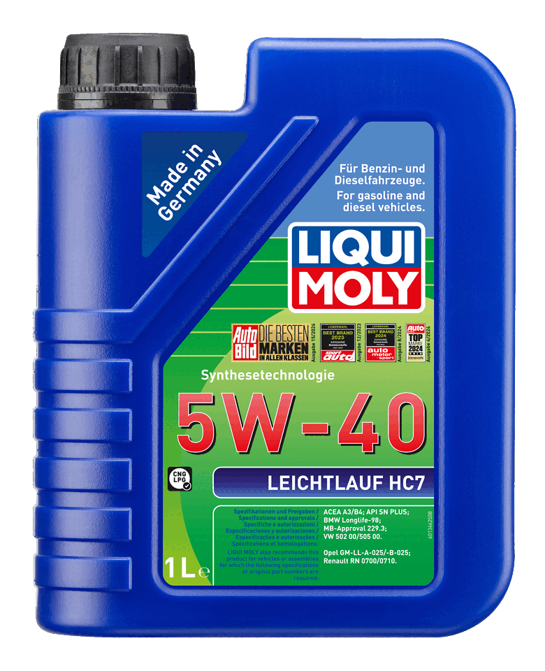 LIQUI MOLY 5W-40 Motor Yağı Leichtlauf HC7 1 Litre (1346) - Orijinal Ürün Görseli | Petrogen Otomotiv
