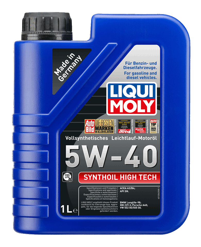 LIQUI MOLY 5W-40 Motor Yağı Tam Sentetik Synthoil High Tech 1 Litre (1855) - Orijinal Ürün Görseli | Petrogen Otomotiv