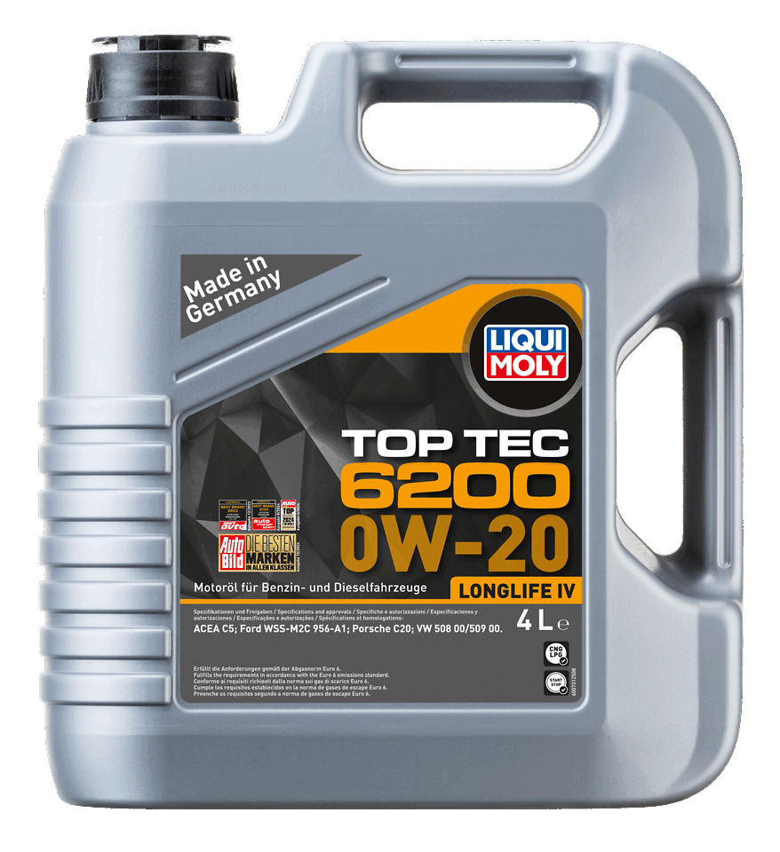 LIQUI MOLY 0W-20 Motor Yağı Top Tec 6200 4 Litre (20788) - Orijinal Ürün Görseli | Petrogen Otomotiv