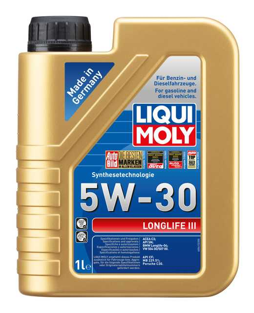 LIQUI MOLY 5W-30 Motor Yağı Longlife III 1 Litre (20820) - Orijinal Ürün Görseli | Petrogen Otomotiv