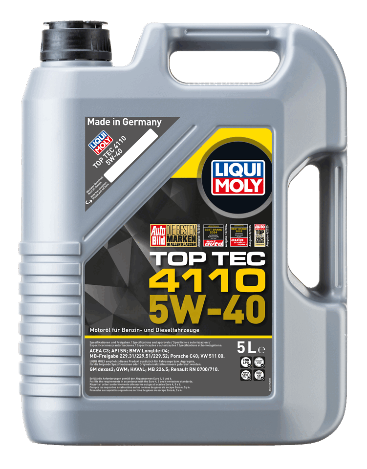LIQUI MOLY 5W-40 Motor Yağı Tam Sentetik Top Tec 4110 5 Litre (21479) - Orijinal Ürün Görseli | Petrogen Otomotiv