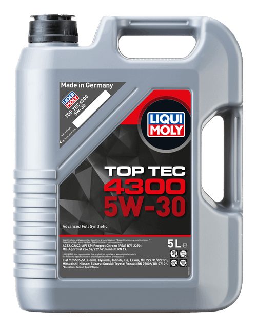 LIQUI MOLY 5W-30 Motor Yağı Tam Sentetik Top Tec 4300 5 Litre (2324) - Orijinal Ürün Görseli | Petrogen Otomotiv