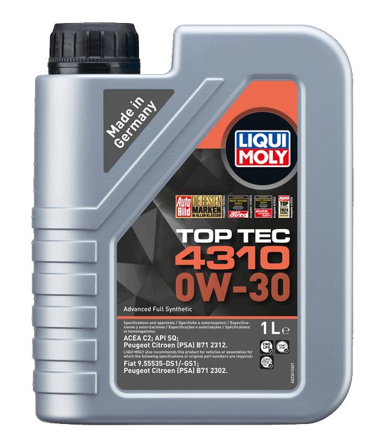 LIQUI MOLY 0W-30 Motor Yağı Top Tec 4310 1 Litre (2361) - Orijinal Ürün Görseli | Petrogen Otomotiv