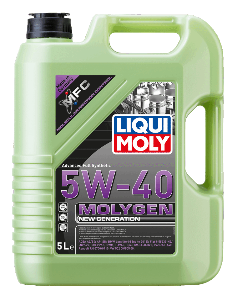 LIQUI MOLY 5W-40 Motor Yağı Molygen New Generation 5 Litre (8536) - Orijinal Ürün Görseli | Petrogen Otomotiv
