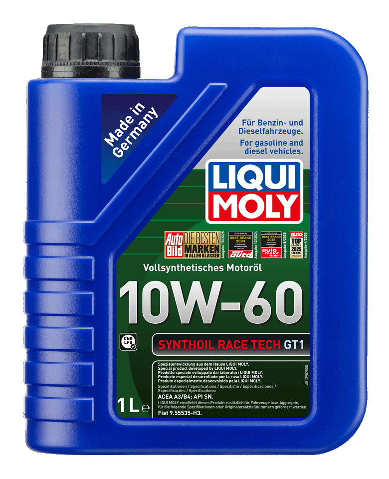 LIQUI MOLY 10W-60 Motor Yağı Synthoil Race Tech GT1 1 Litre (8908) - Orijinal Ürün Görseli | Petrogen Otomotiv