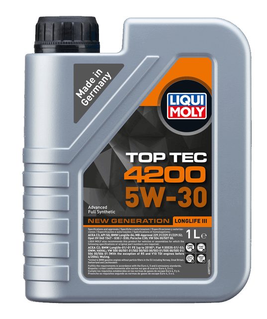 LIQUI MOLY 5W-30 Motor Yağı Tam Sentetik Top Tec 4200 New Generation 1 Litre (8972) - Orijinal Ürün Görseli | Petrogen Otomotiv