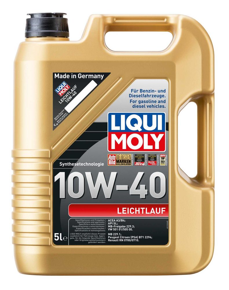 LIQUI MOLY 10W-40 Motor Yağı Leichtlauf 5 Litre (9502) - Orijinal Ürün Görseli | Petrogen Otomotiv