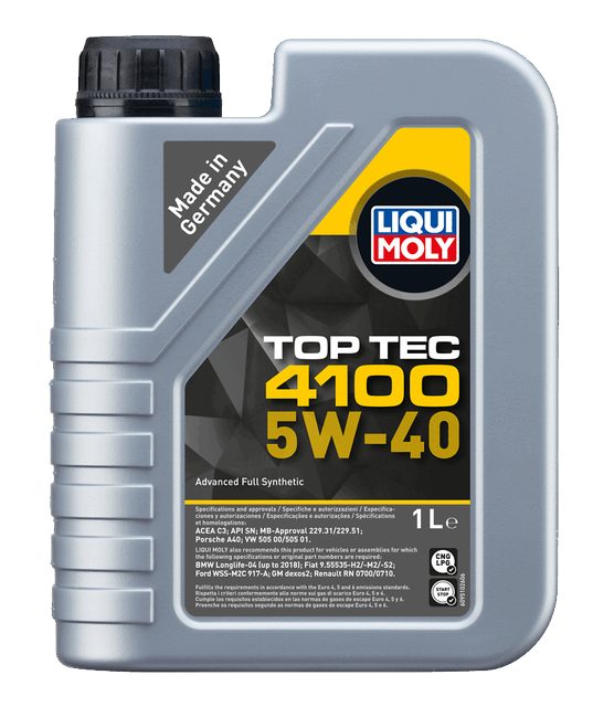 LIQUI MOLY 5W-40 Motor Yağı Tam Sentetik Top Tec 4100 1 Litre (9510) - Orijinal Ürün Görseli | Petrogen Otomotiv