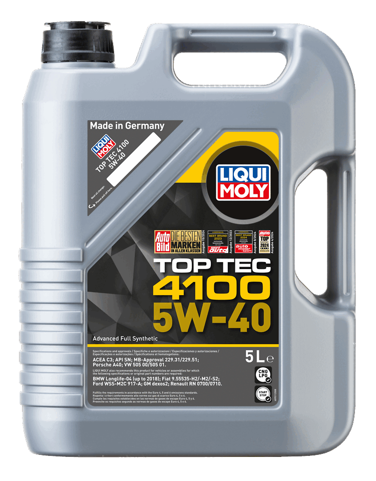LIQUI MOLY 5W-40 Motor Yağı Tam Sentetik Top Tec 4100 5 Litre (9511) - Orijinal Ürün Görseli | Petrogen Otomotiv