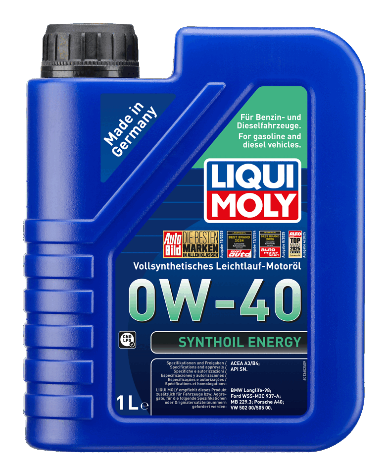 LIQUI MOLY 0W-40 Motor Yağı Synthoil Energy 1 Litre (9514) - Orijinal Ürün Görseli | Petrogen Otomotiv